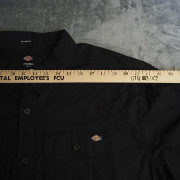 NWT Dickies Flex Ripstop Work Shirt Men's Sz 2XL Relaxed‎ Fit Black Button Down - Picture 7 of 11